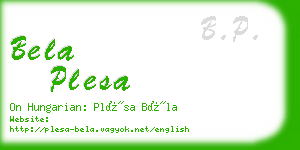 bela plesa business card